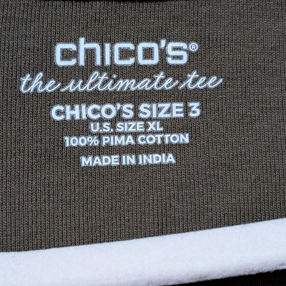 Chico's ultimate tee women's 3/XL Pima cotton tunic long sleeve cozy casual - Picture 3 of 10